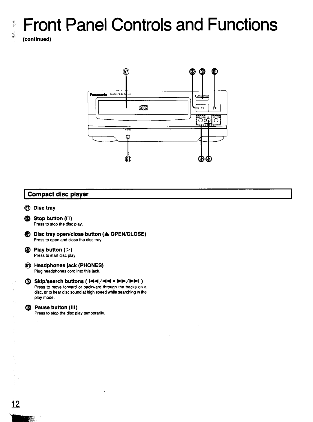 Panasonic SC-CH11 manual 