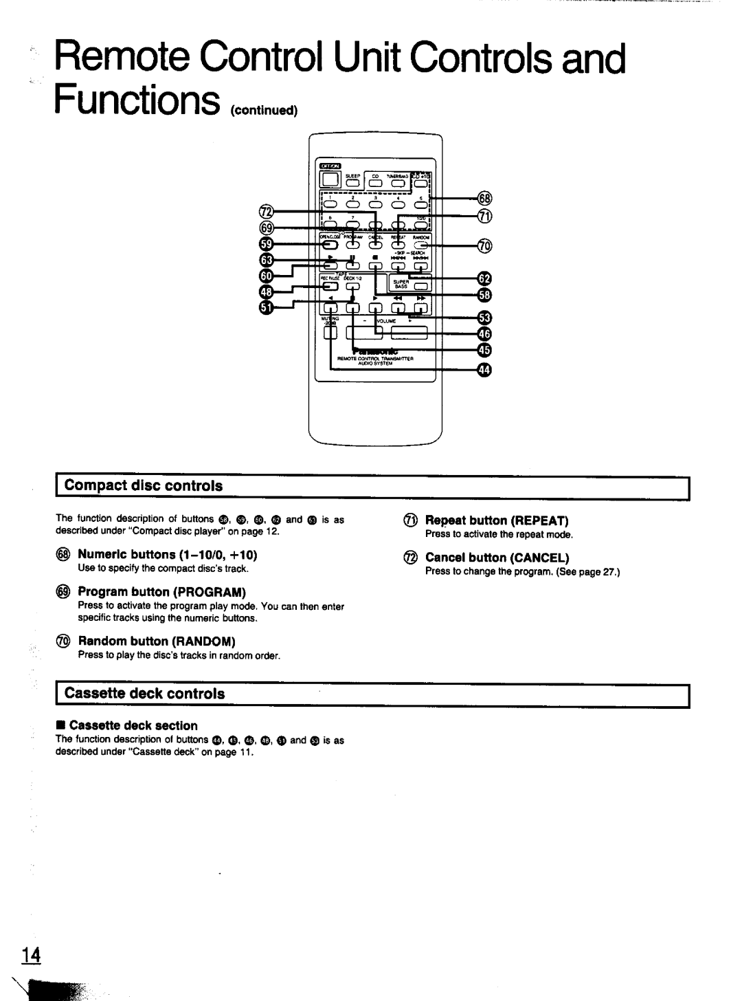 Panasonic SC-CH11 manual 