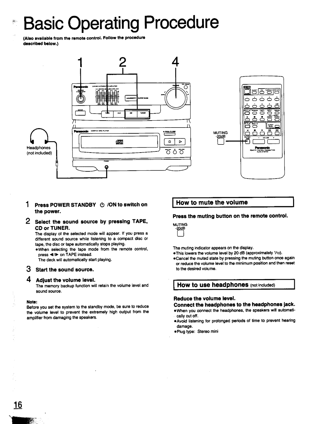 Panasonic SC-CH11 manual 
