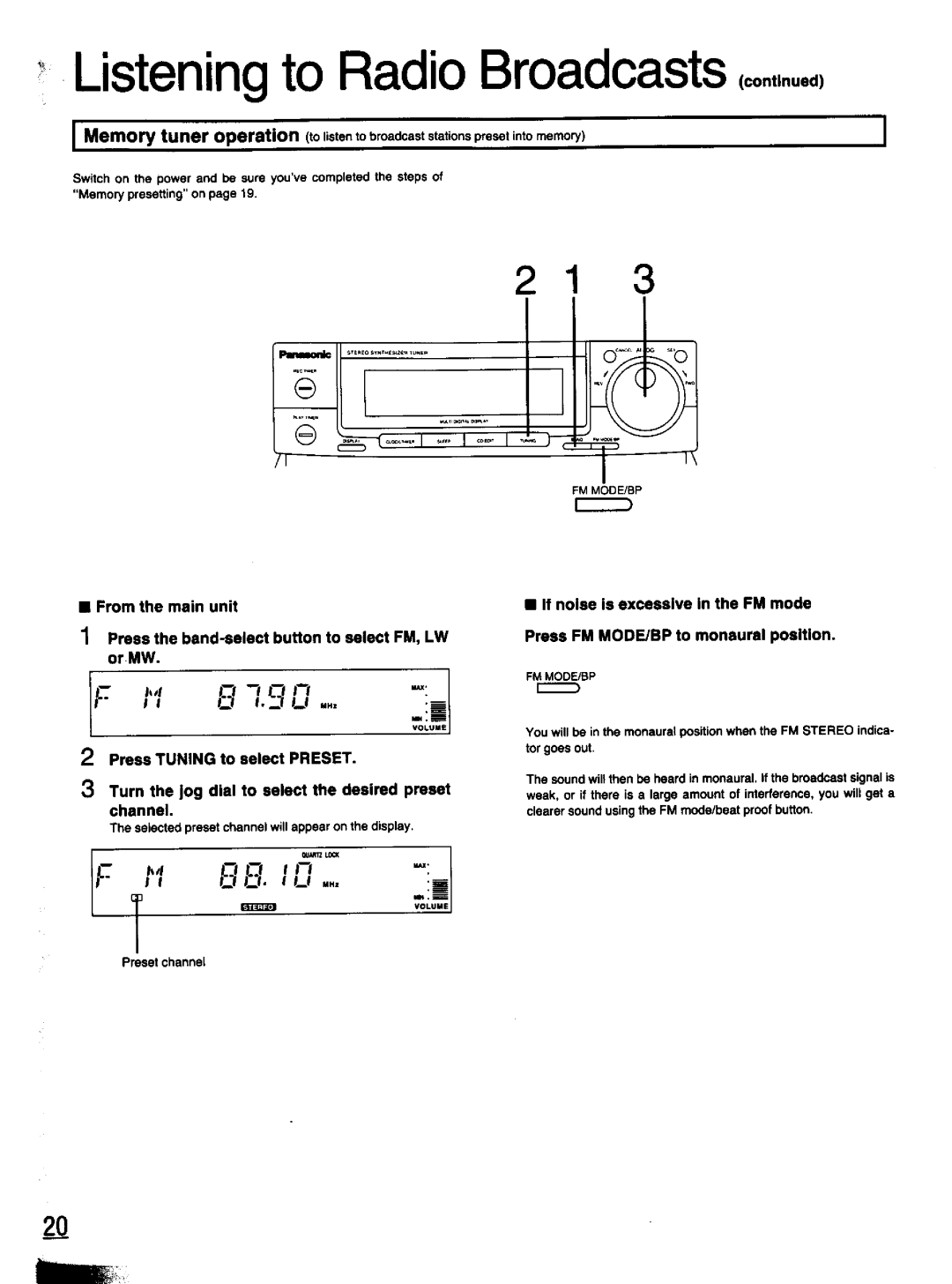 Panasonic SC-CH11 manual 