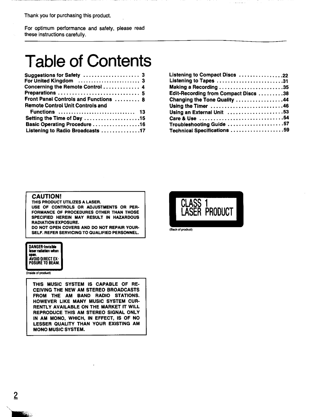 Panasonic SC-CH11 manual 