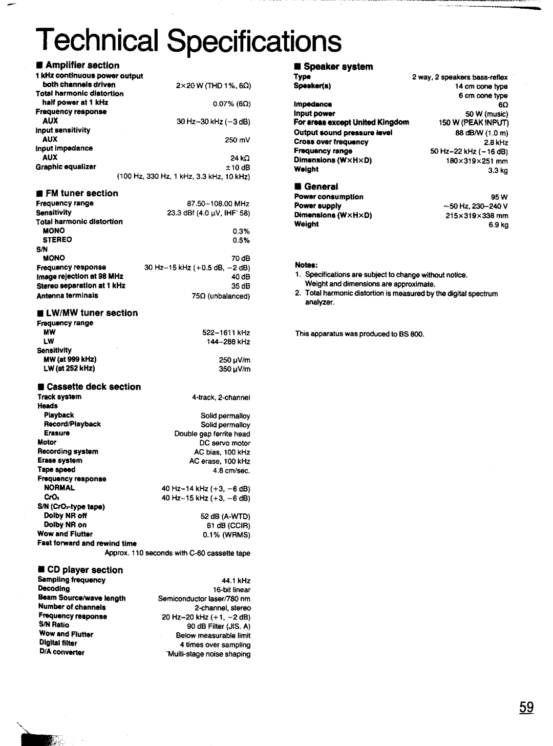 Panasonic SC-CH11 manual 