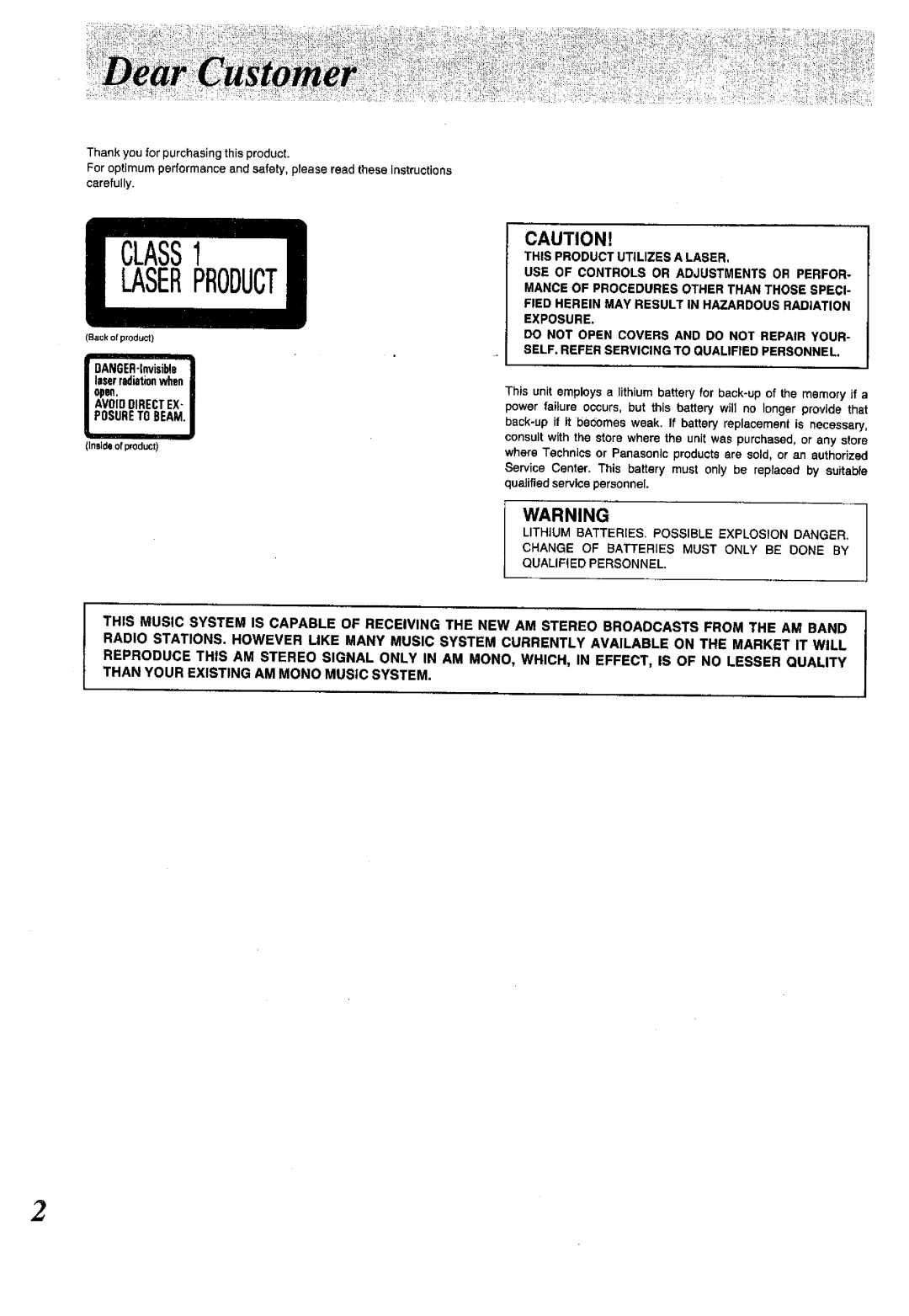 Panasonic SC-CH150 manual 