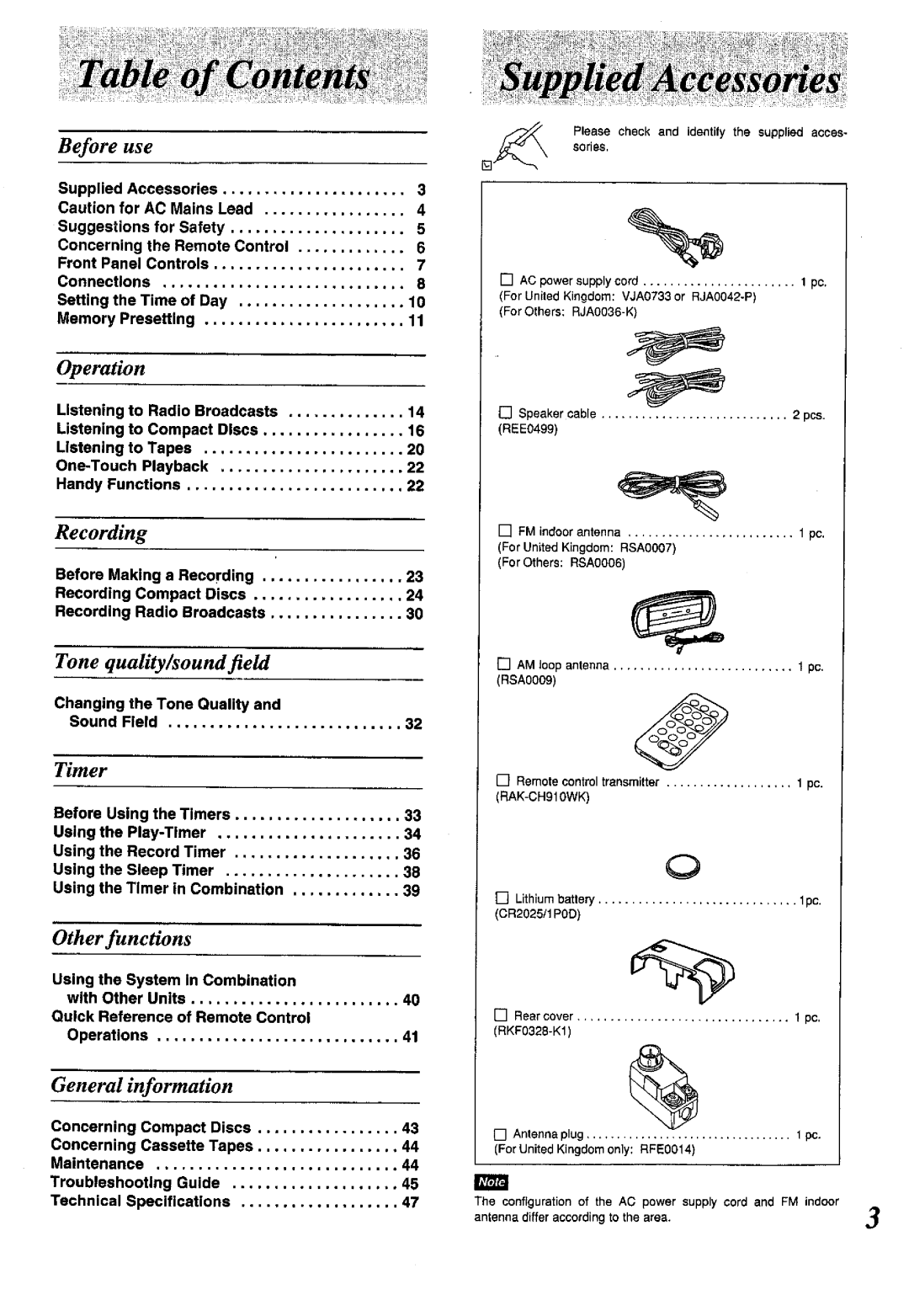 Panasonic SC-CH150 manual 