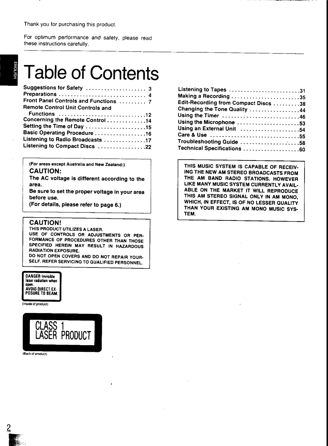 Panasonic SC-CH31 manual 