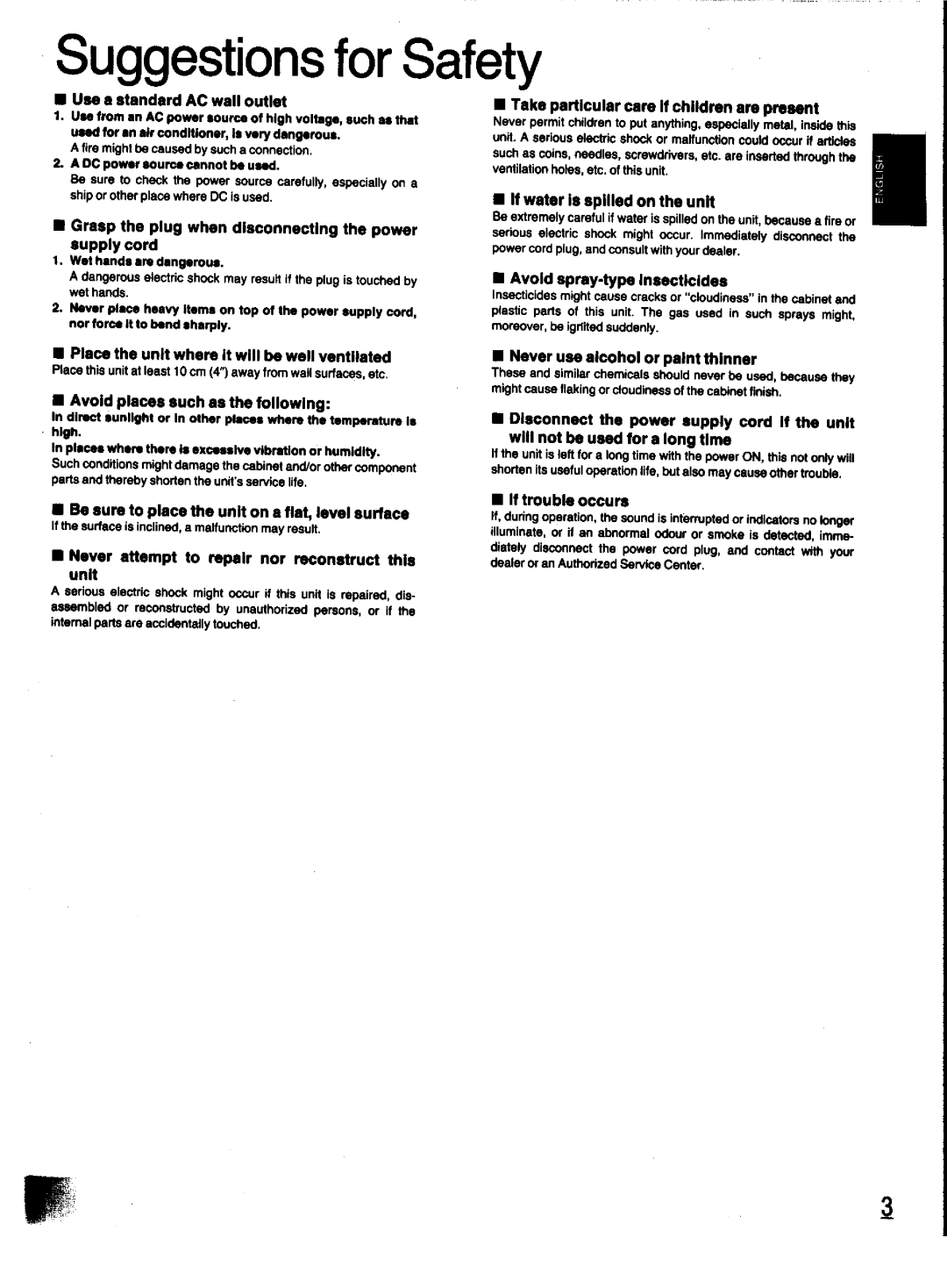 Panasonic SC-CH31 manual 