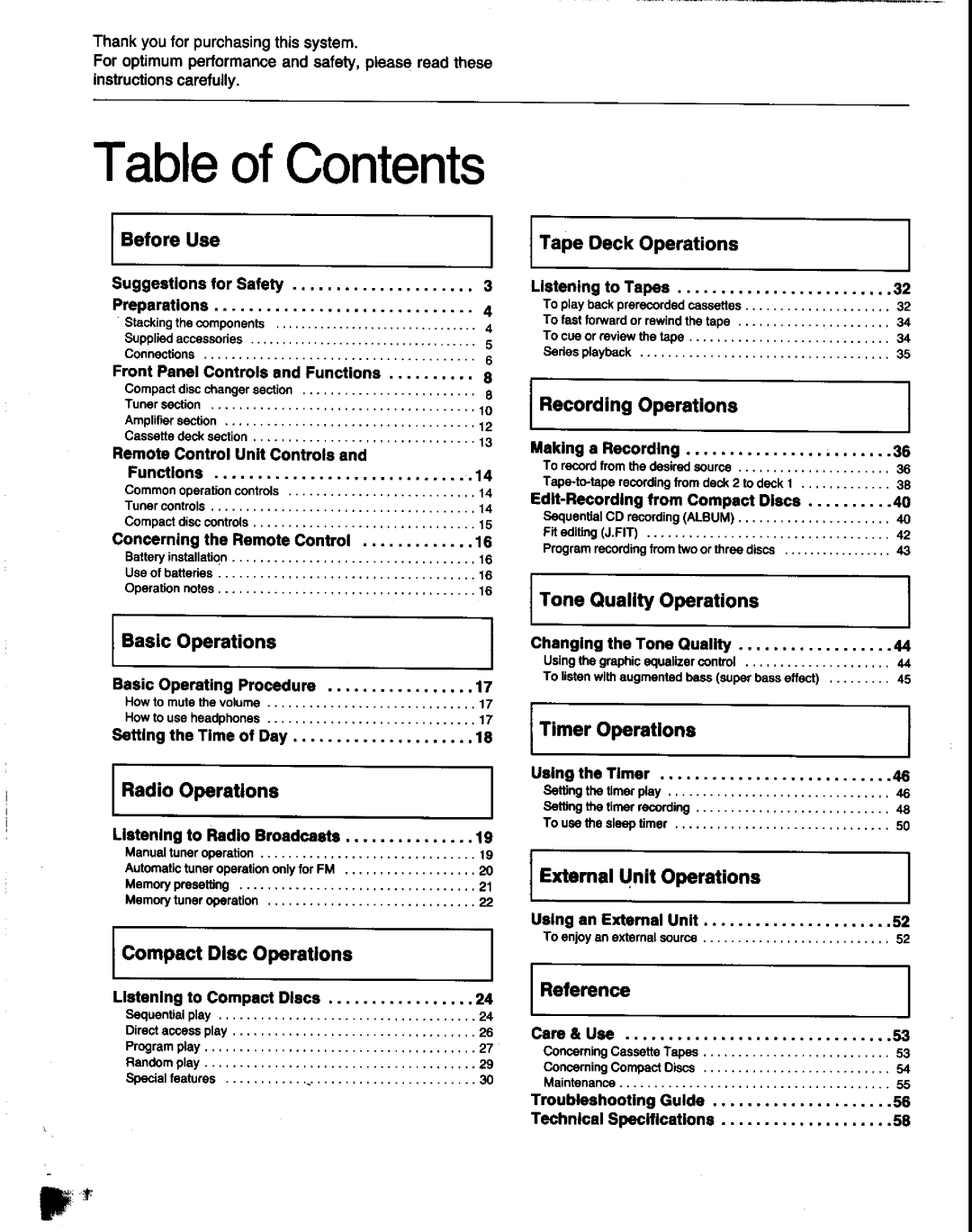 Panasonic SC-CH60 manual 