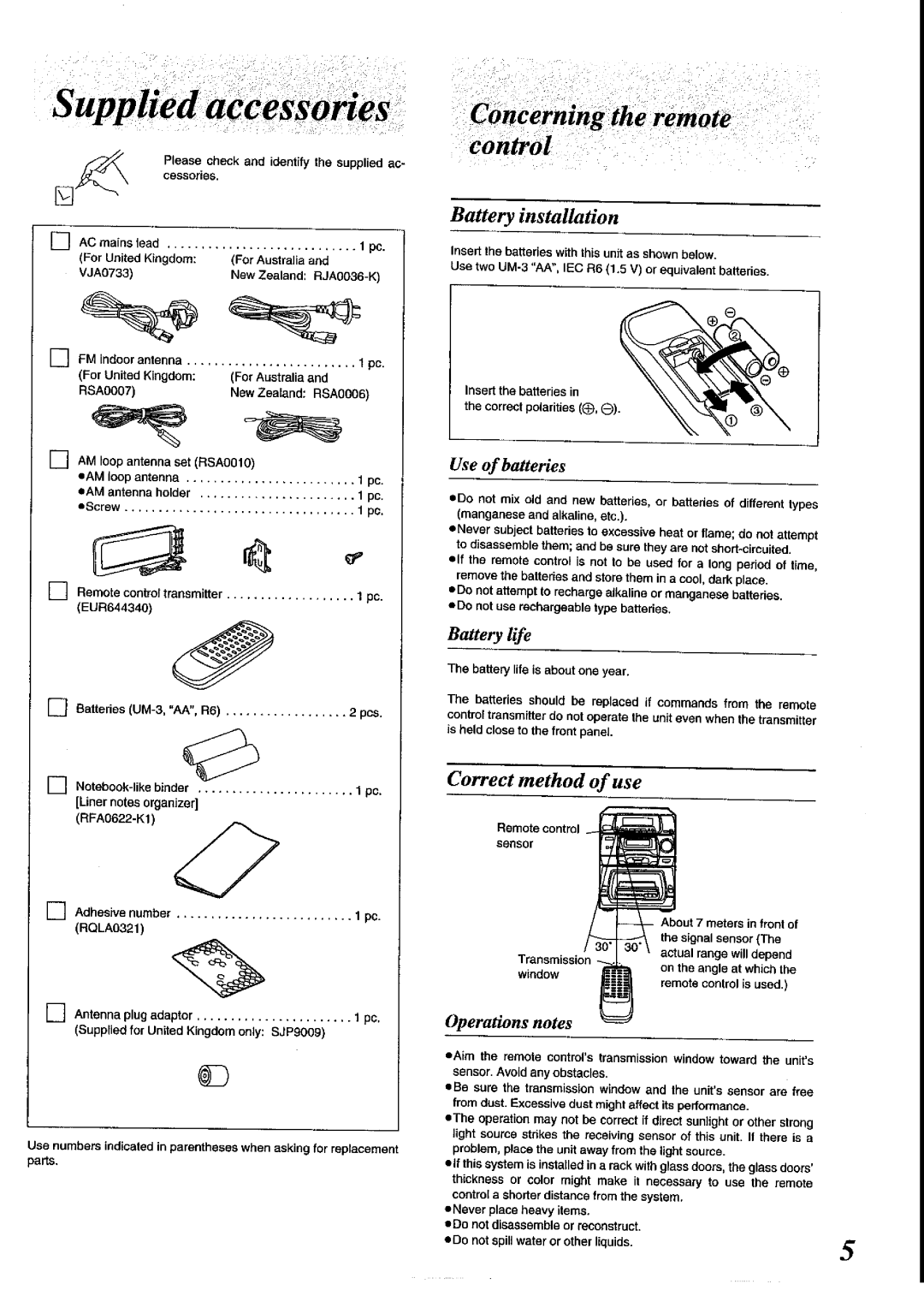 Panasonic SC-CH64M manual 