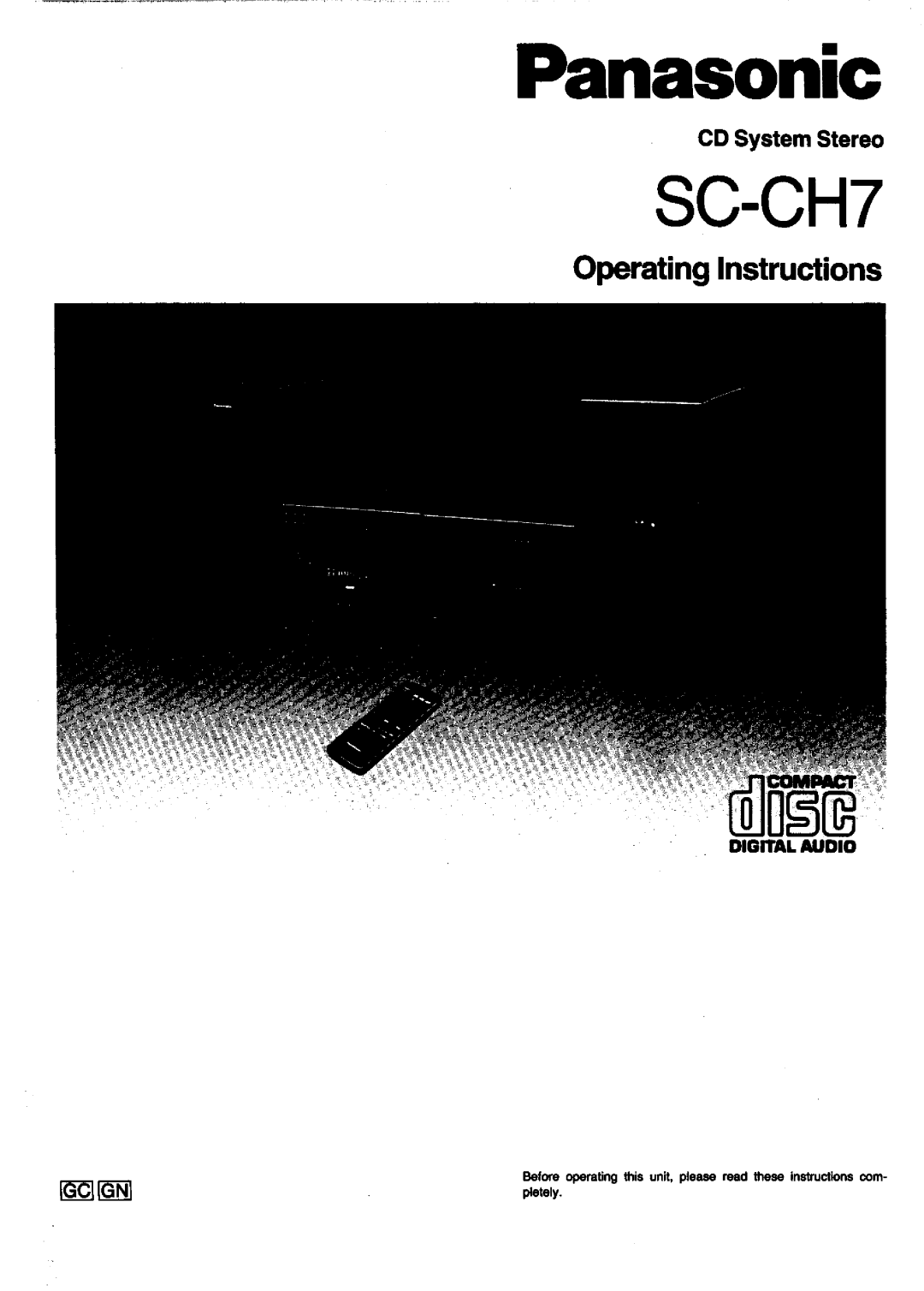 Panasonic SC-CH7 manual 