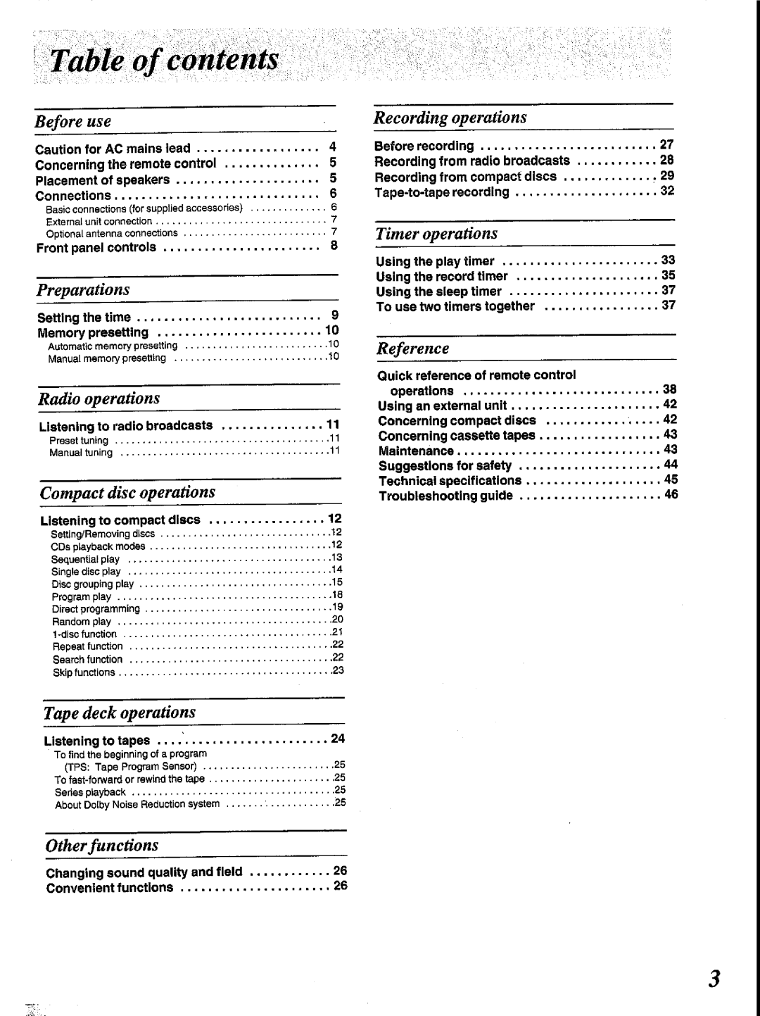 Panasonic SC-CH84M manual 
