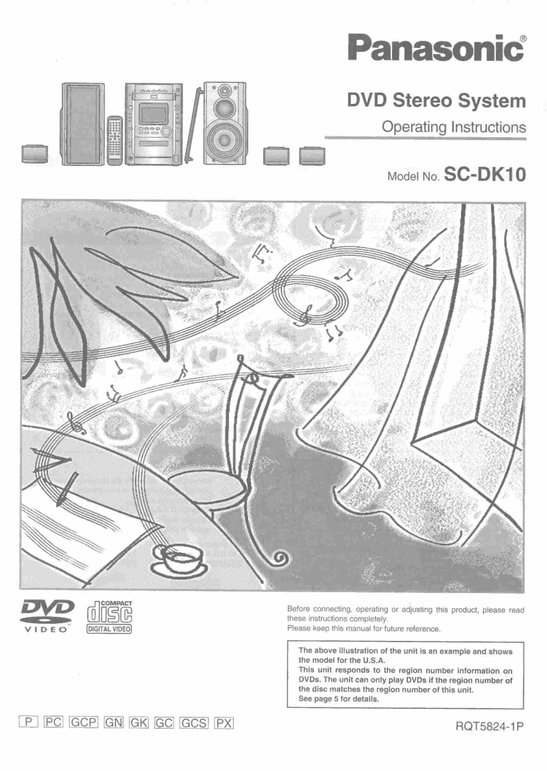 Panasonic SC-DK10 manual 