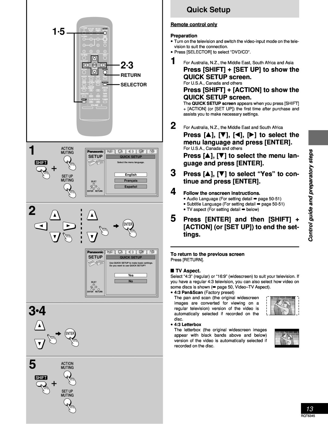 Panasonic SC-DK20 warranty Quick Setup 