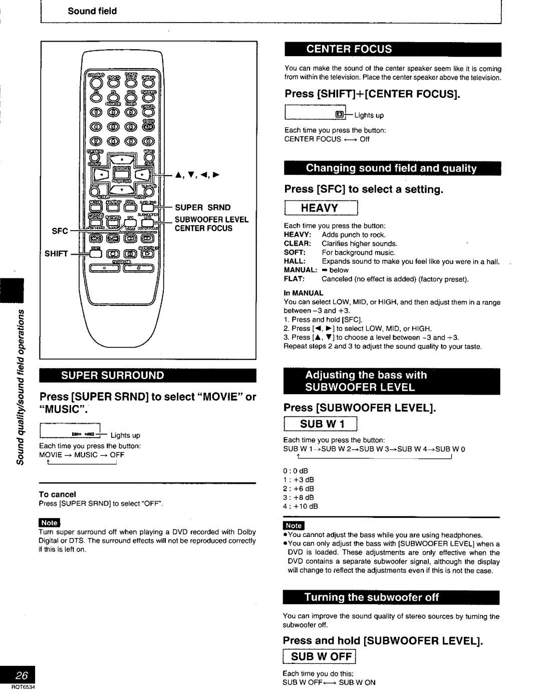 Panasonic SC-DT100, SC-DT300 manual 