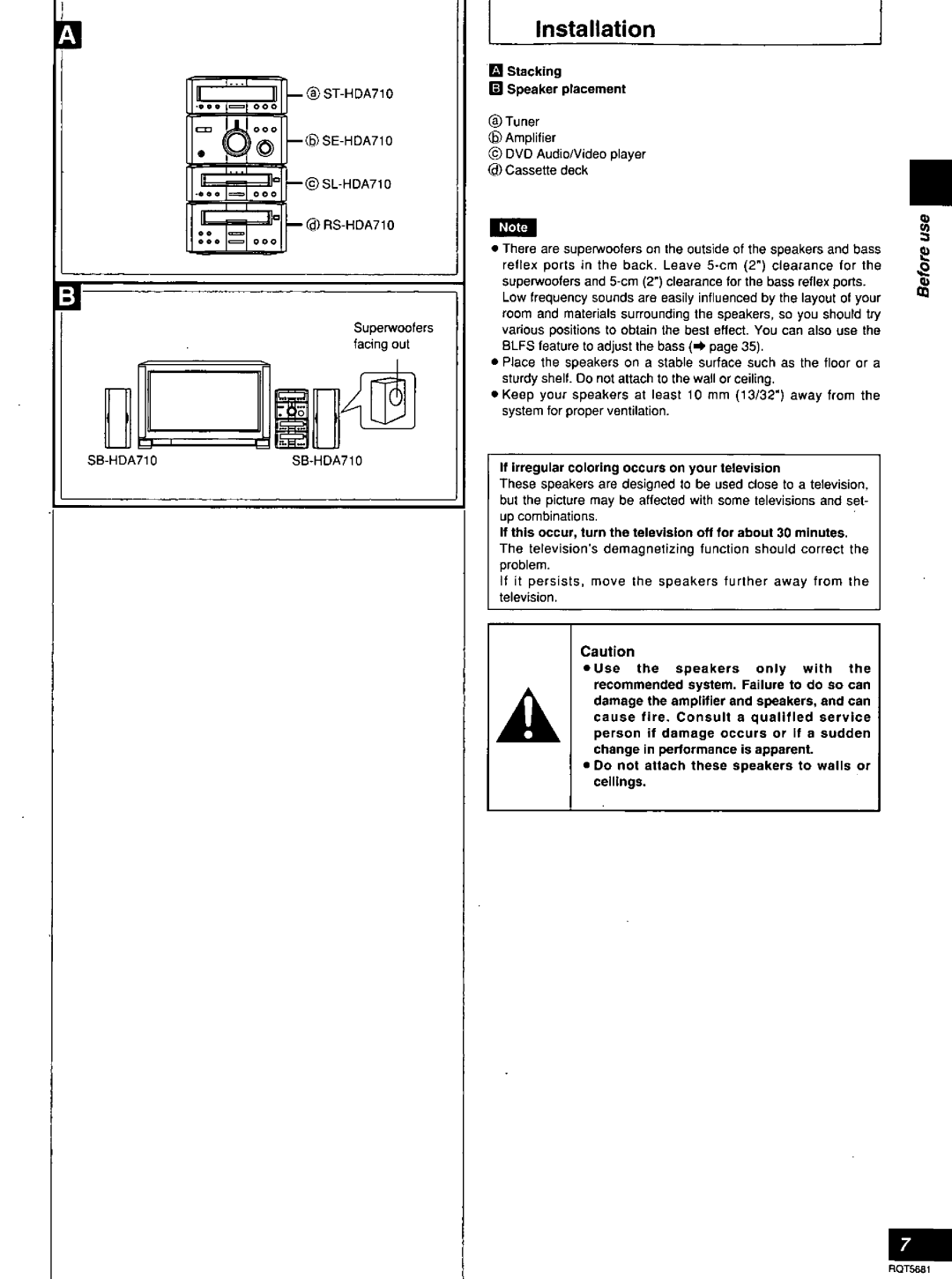 Panasonic SC-HDA710 manual 
