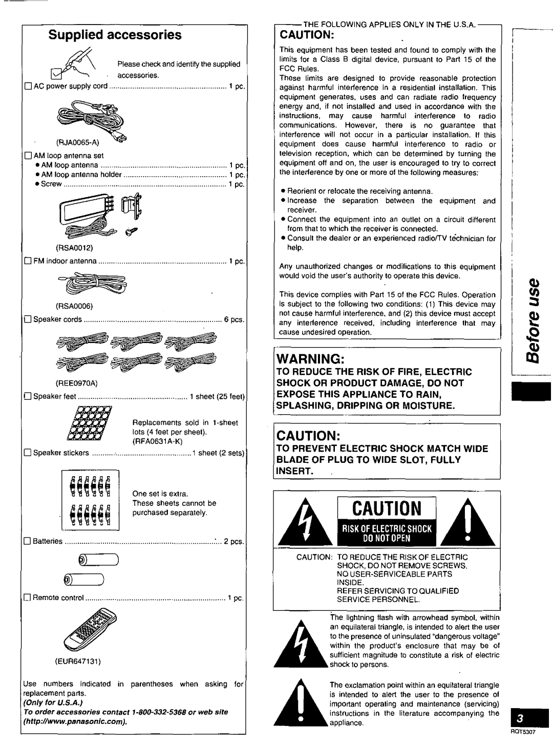 Panasonic SC-HT275, SC-HT280 manual 