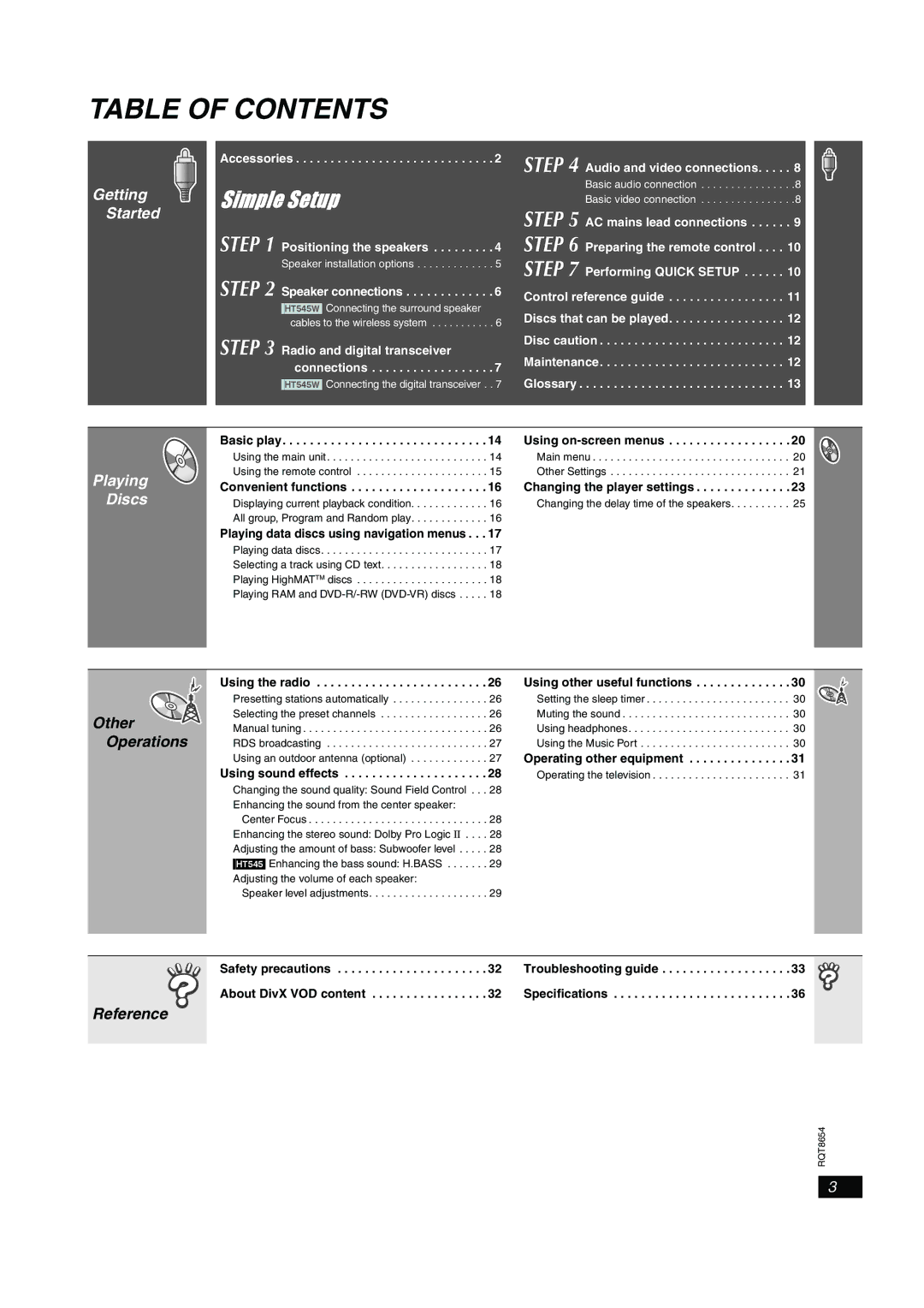 Panasonic SC-HT545W manual Playing data discs using navigation menus, Using the radio, Using sound effects 