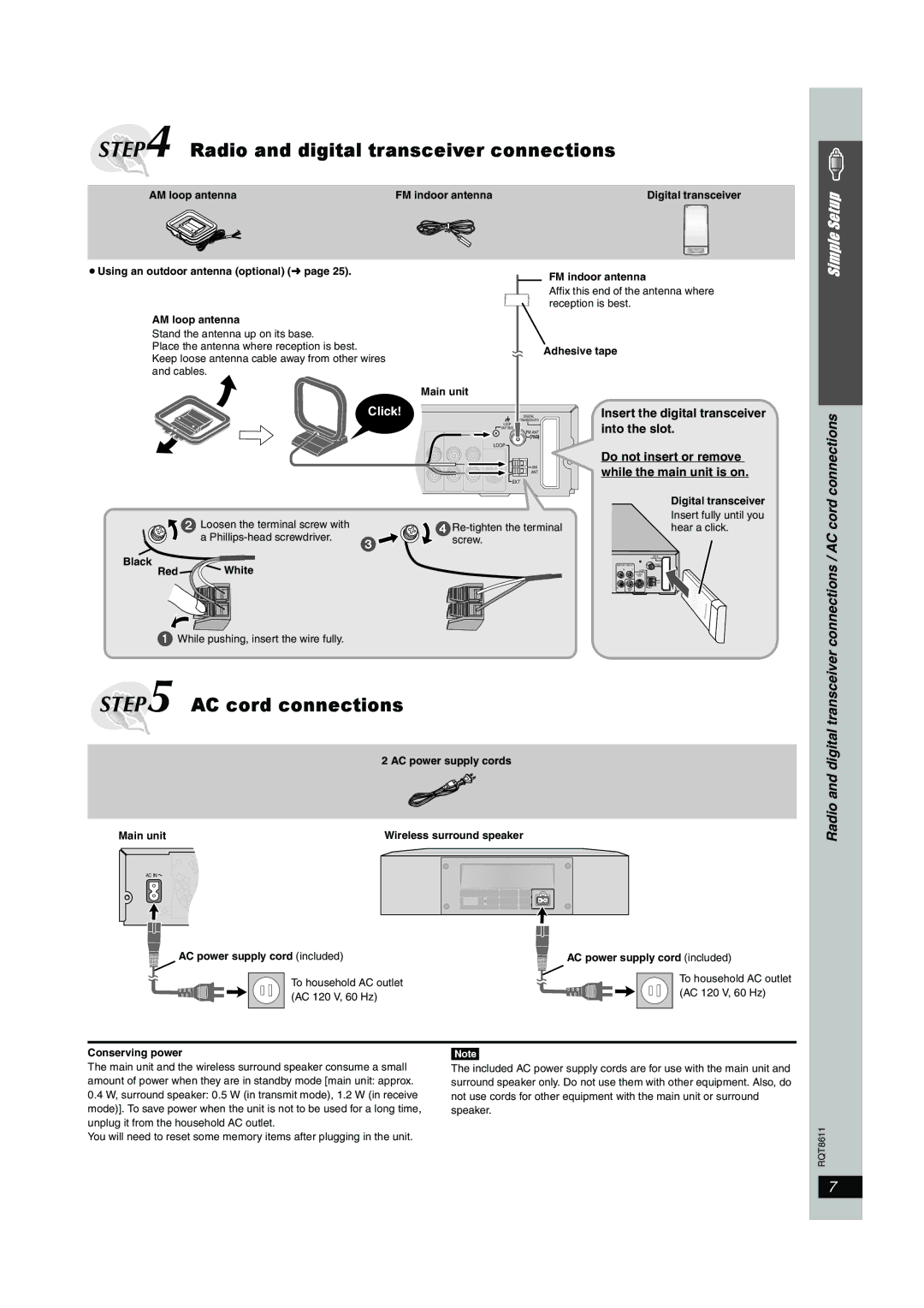 Panasonic SC-HT640W manual Into the slot, Do not insert or remove, While the main unit is on 