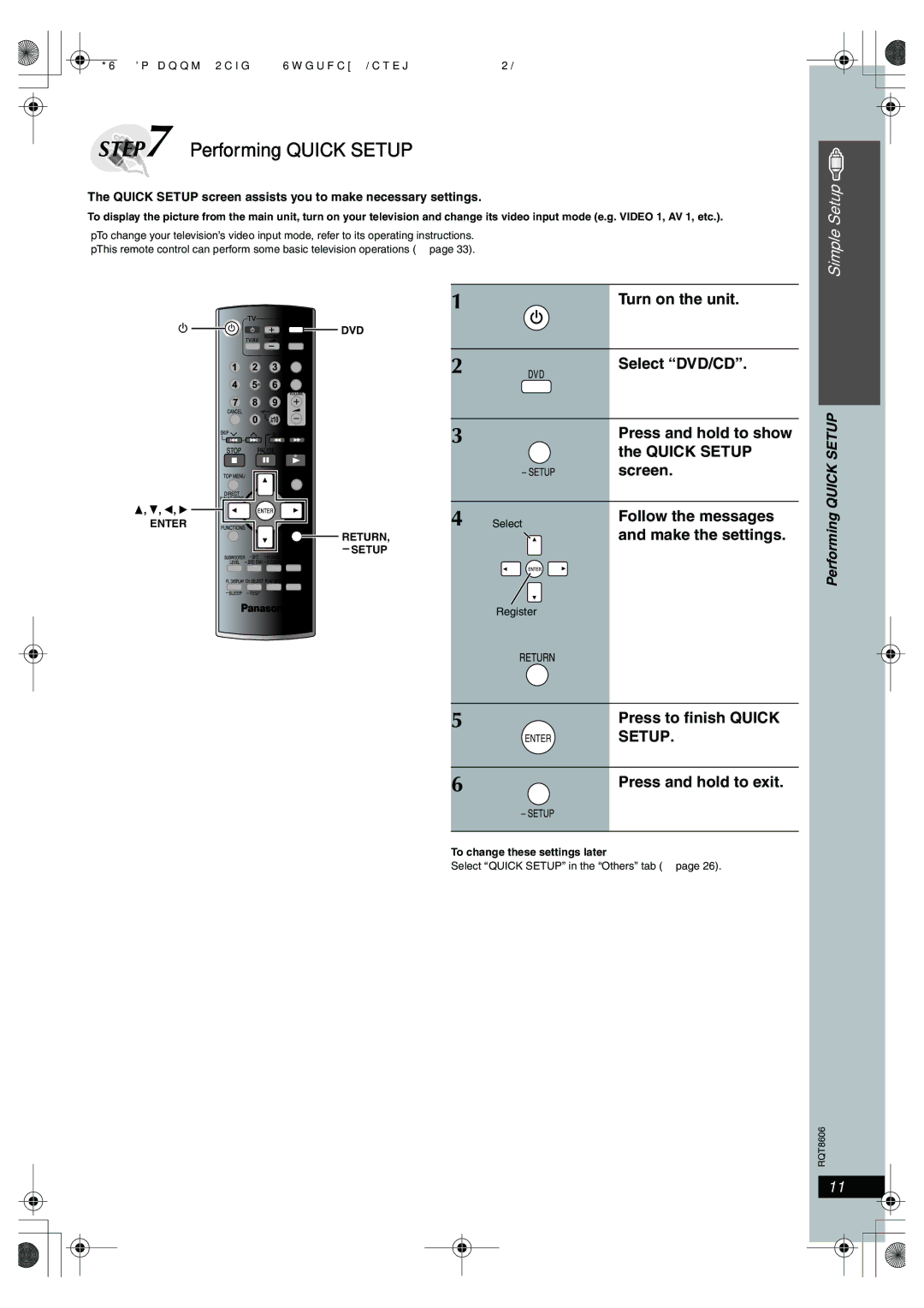 Panasonic SC-HT855 manual Performing Quick Setup, Quick Setup screen assists you to make necessary settings 