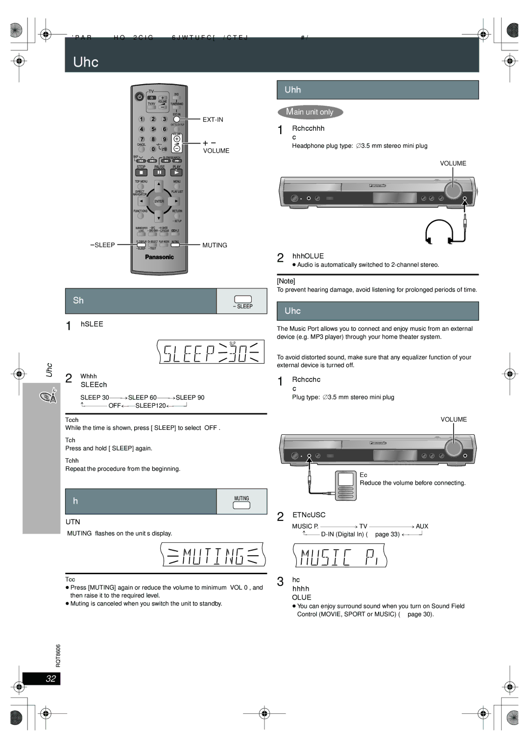 Panasonic SC-HT855 manual Using other useful functions, Setting the sleep timer, Muting the sound, Using headphones 