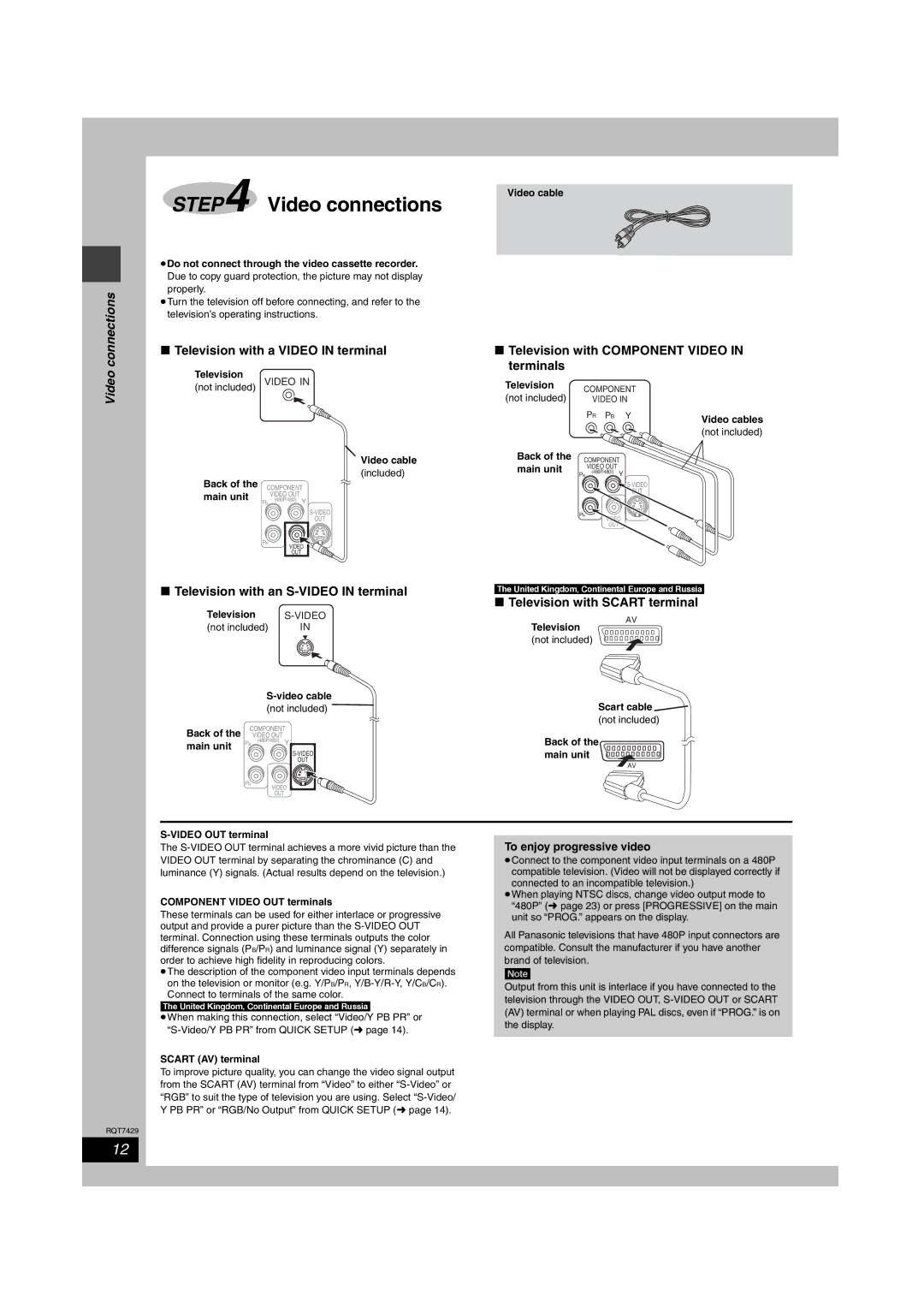 Panasonic SC-HT878, SC-HT870, SC-HT520 specifications Video connections 