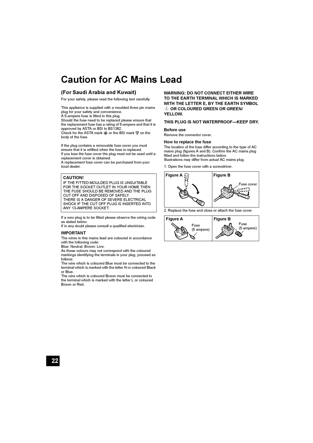 Panasonic SC-HTB500 operating instructions For Saudi Arabia and Kuwait, Before use, How to replace the fuse 