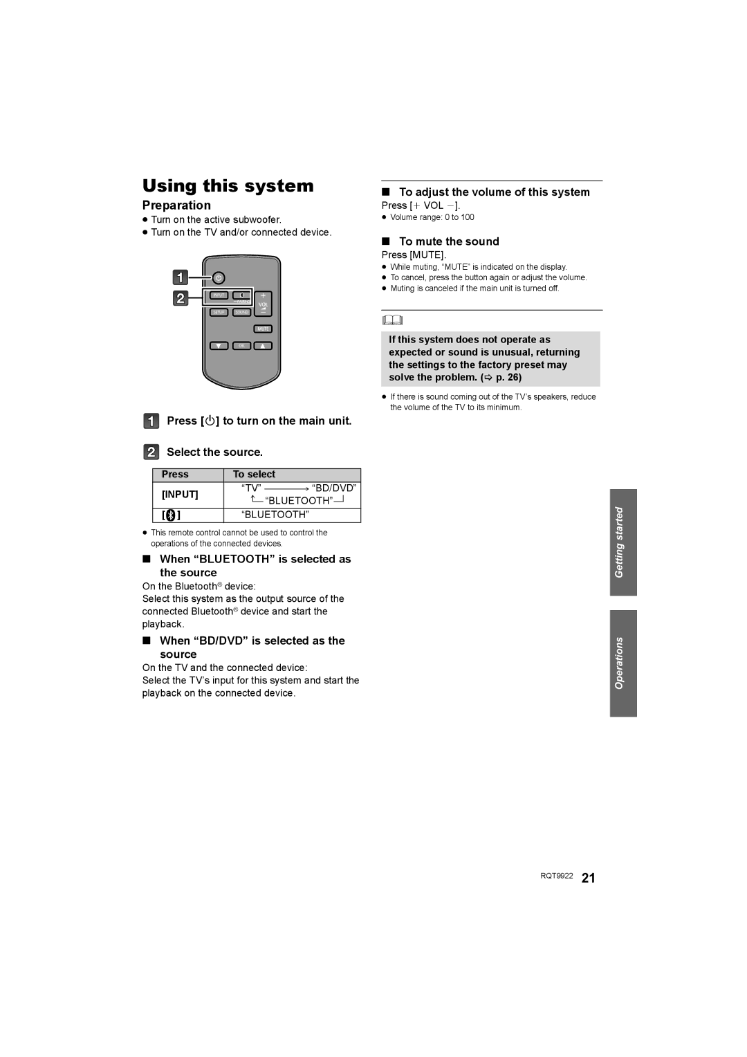 Panasonic SC-HTB580 owner manual Using this system 