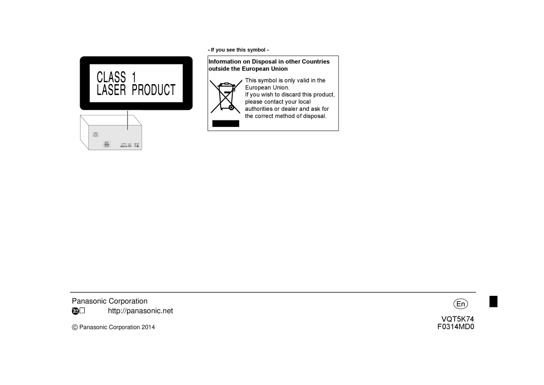 Panasonic SC-MAX370 specifications If you see this symbol 