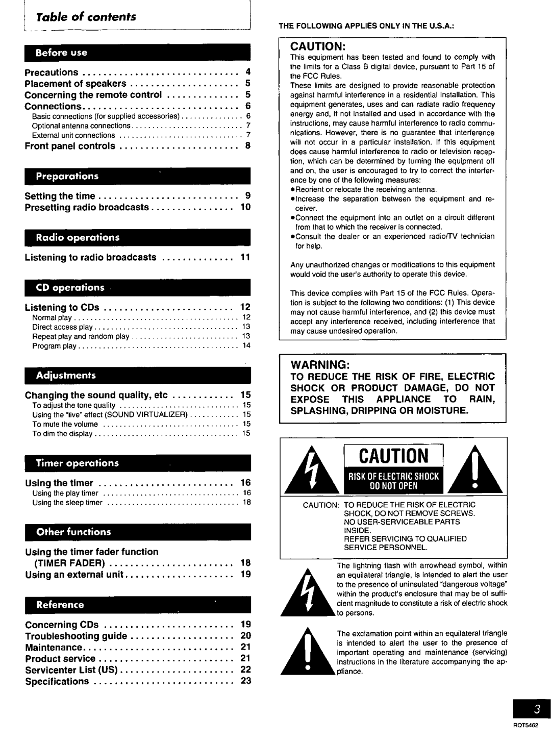 Panasonic SC-PM03 manual 