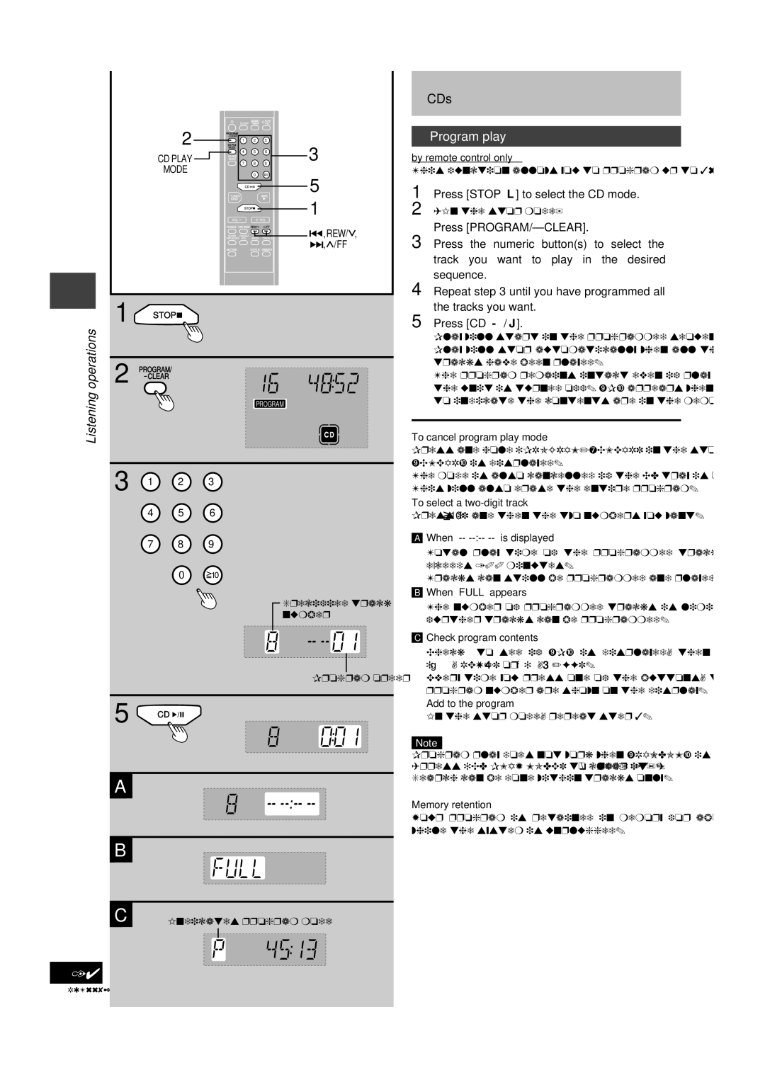 Panasonic SC-PM10 operating instructions Program play 