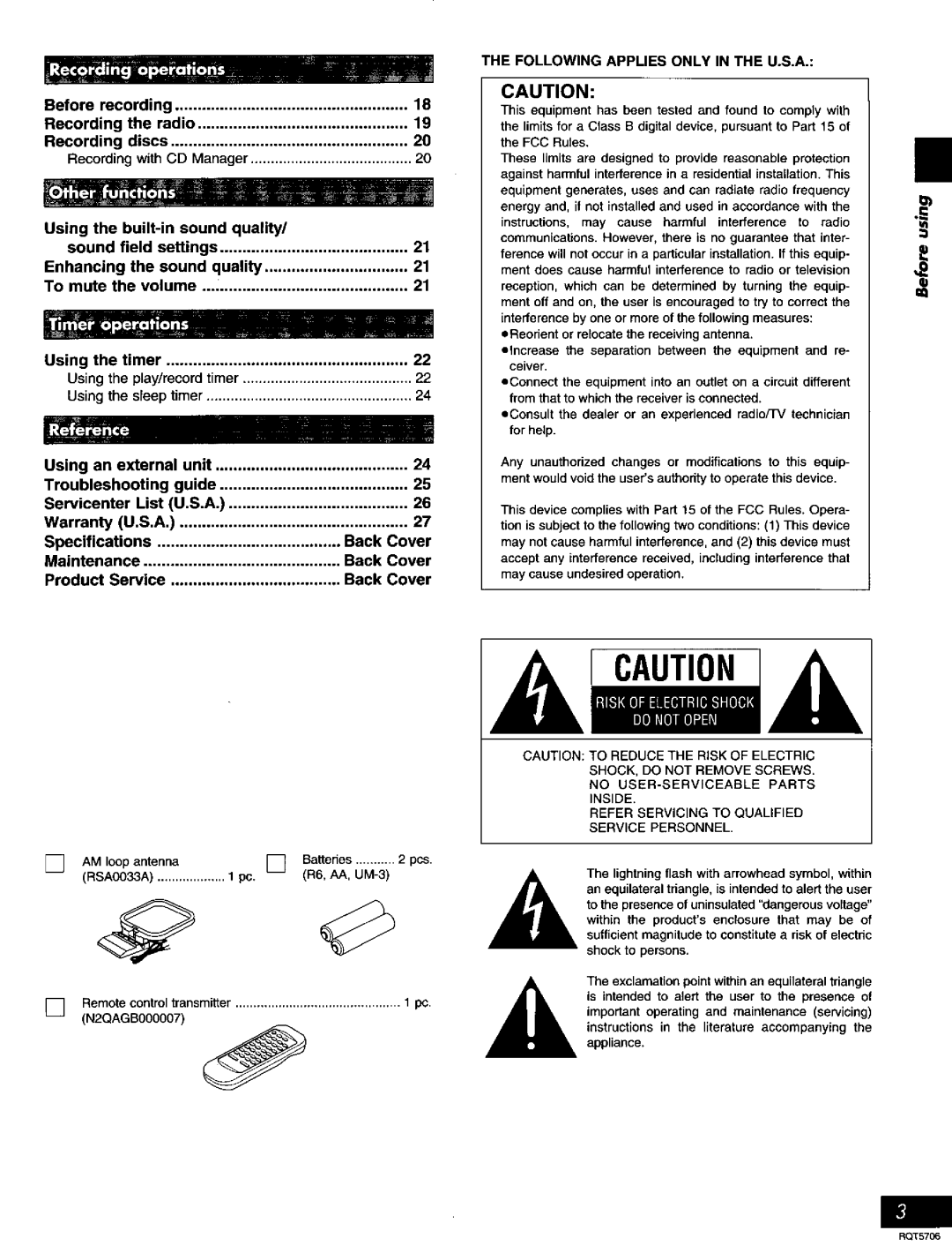 Panasonic SC-PM11, SC-PM12 manual 