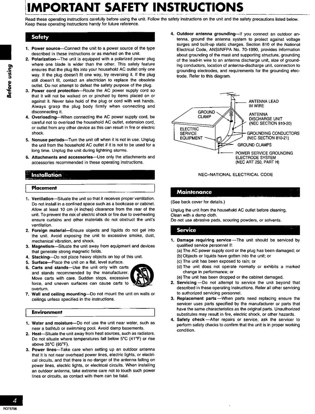 Panasonic SC-PM12, SC-PM11 manual 