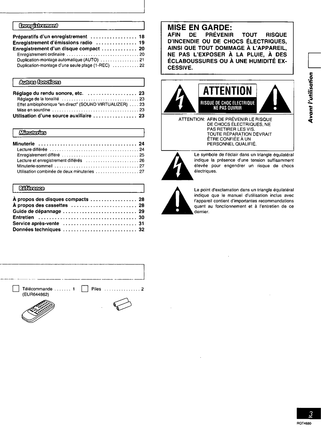 Panasonic SC-PM20 manual 