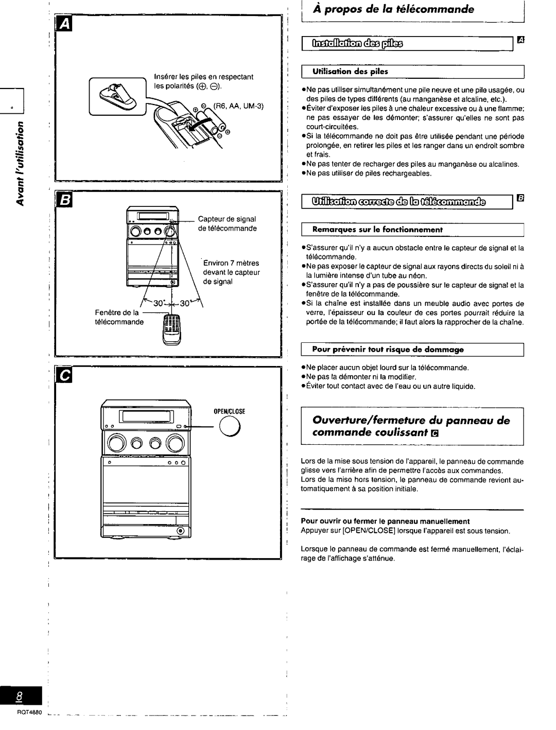 Panasonic SC-PM20 manual 