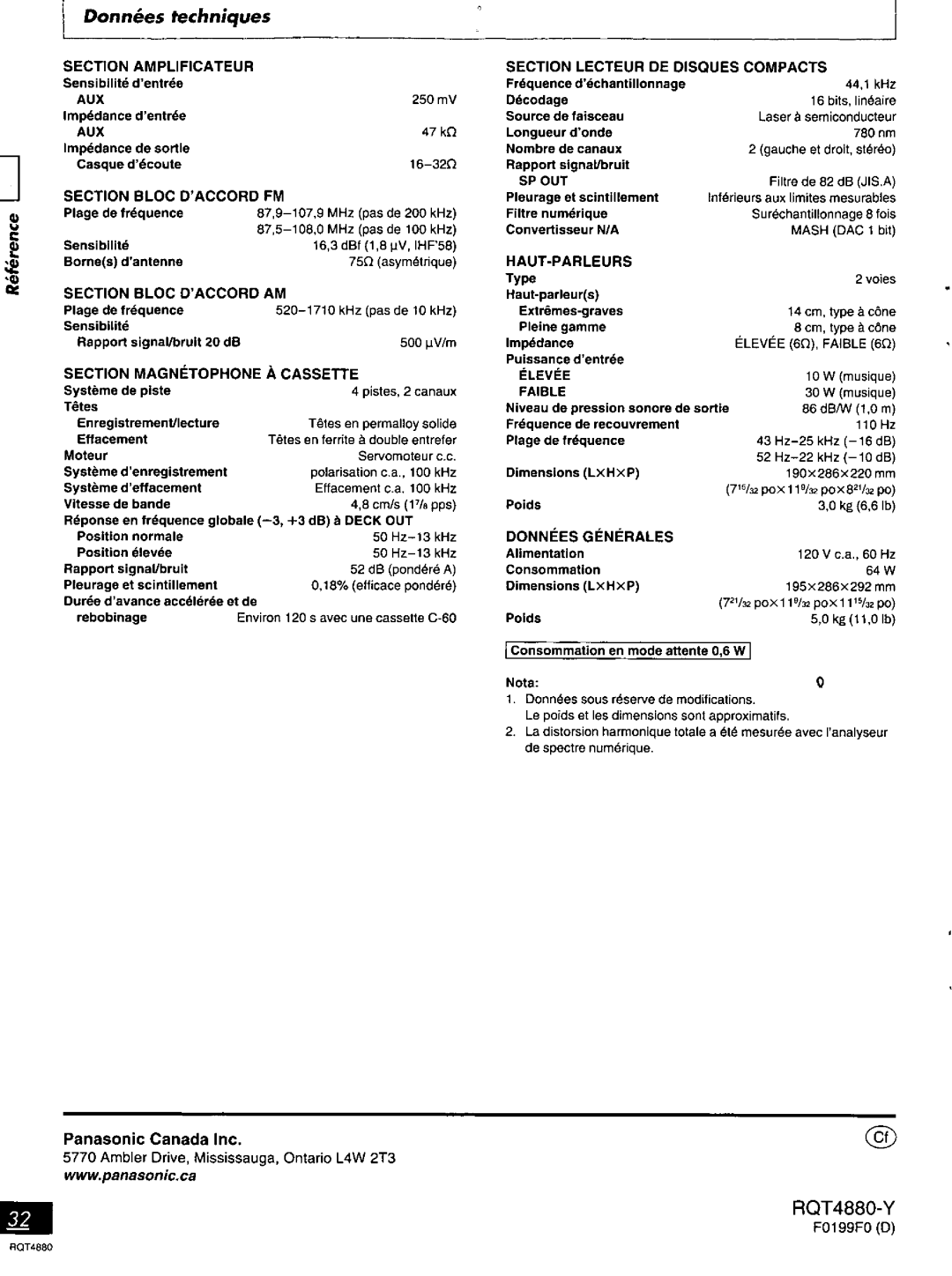 Panasonic SC-PM20 manual 