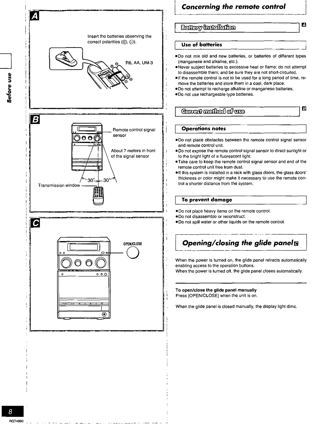 Panasonic SC-PM20 manual 