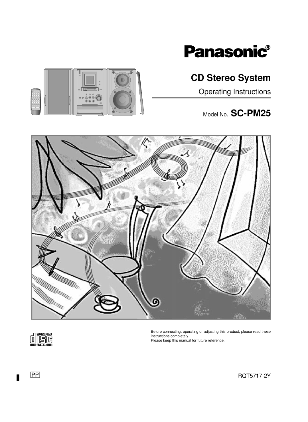 Panasonic SC-PM25 manual CD Stereo System 