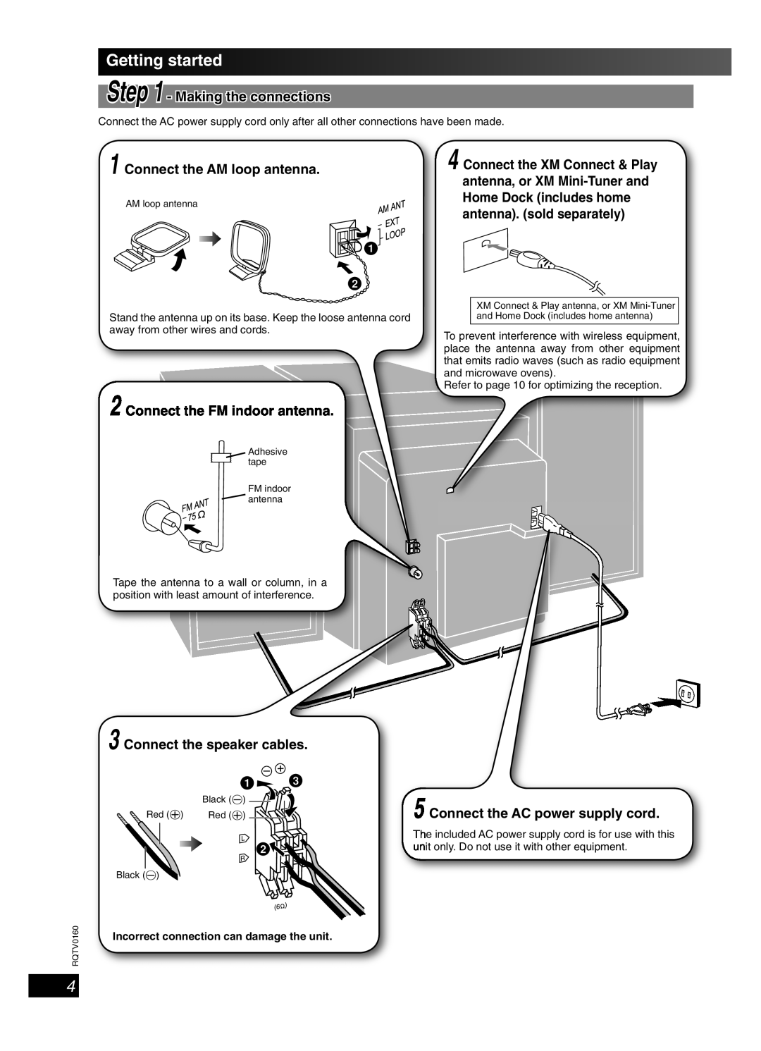 Panasonic SC-PM321 important safety instructions Getting started 