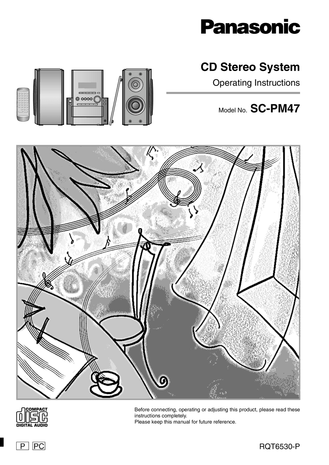 Panasonic SC-PM47 manual CD Stereo System 