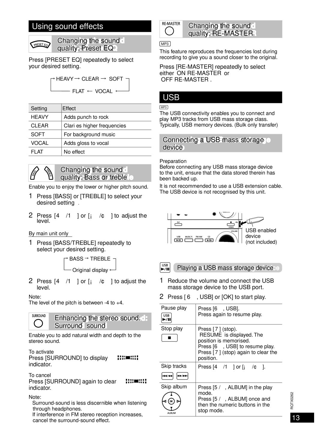 Panasonic SC-PM24, SC-PM5 specifications Using sound effects 