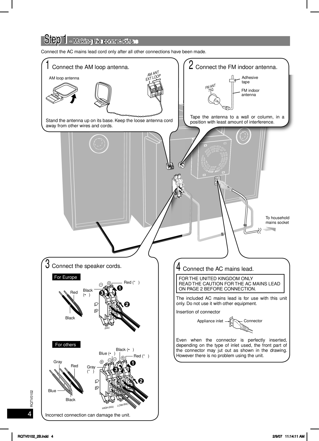 Panasonic SC-PM54 specifications Getting started 