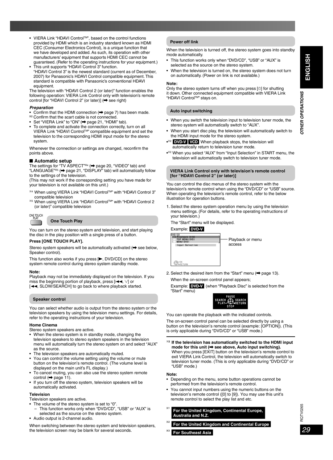 Panasonic SC-PM86D operating instructions Automatic setup 