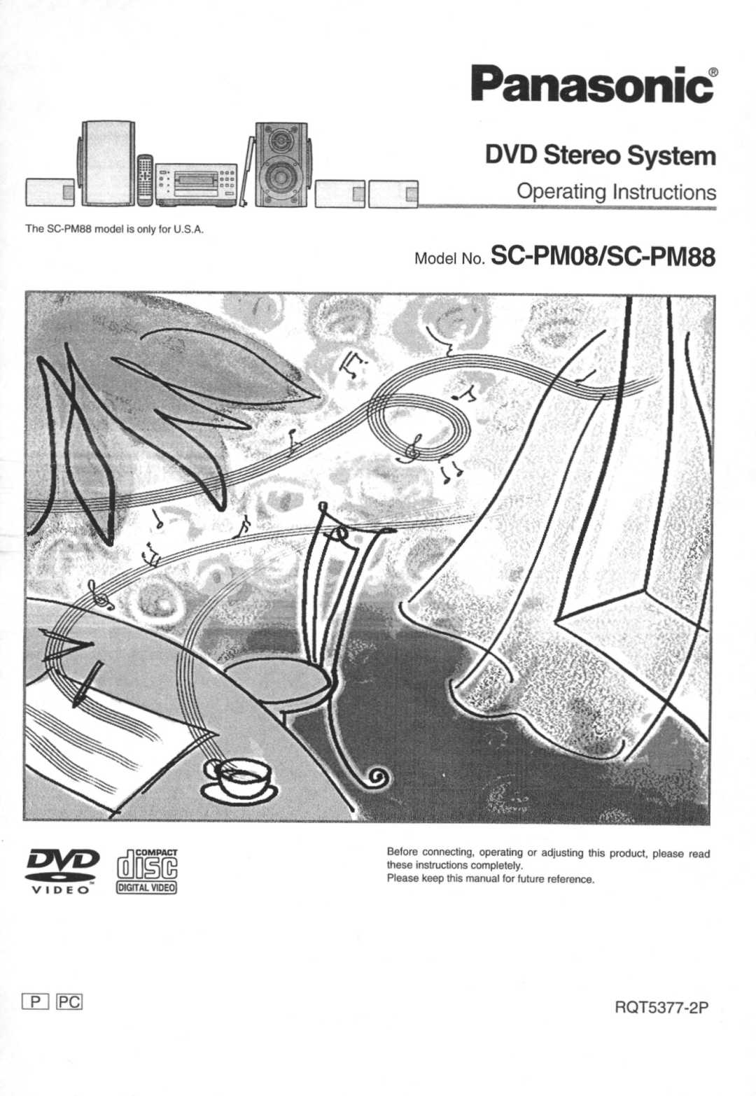 Panasonic SC-PM08, SC-PM88 manual 