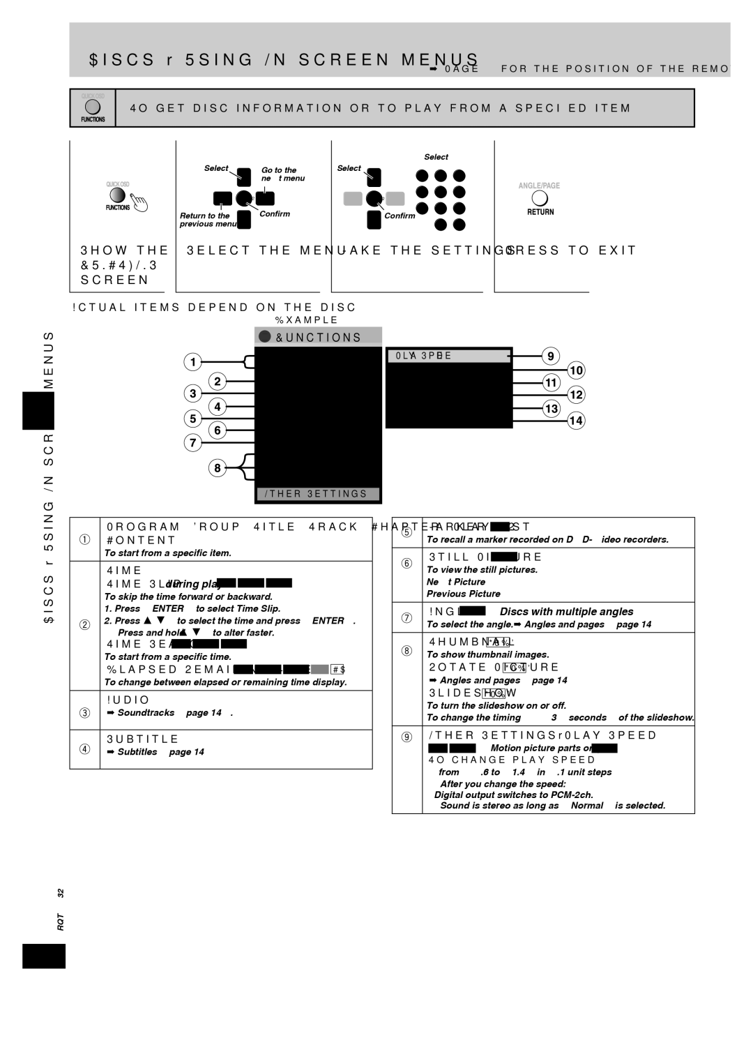 Panasonic SC-PM91D important safety instructions Discs Using On-screen menus, Screen menus 