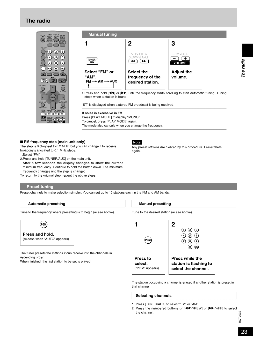 Panasonic SC-PM91D important safety instructions Radio 