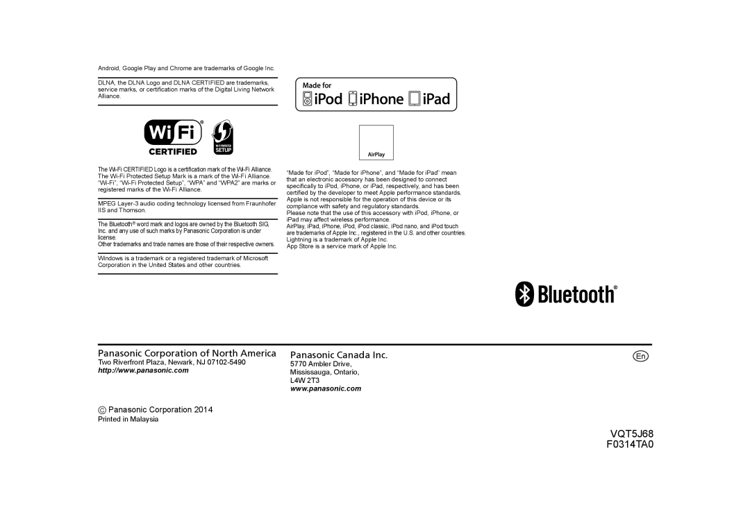 Panasonic SC-PMX9 owner manual F0314TA0 