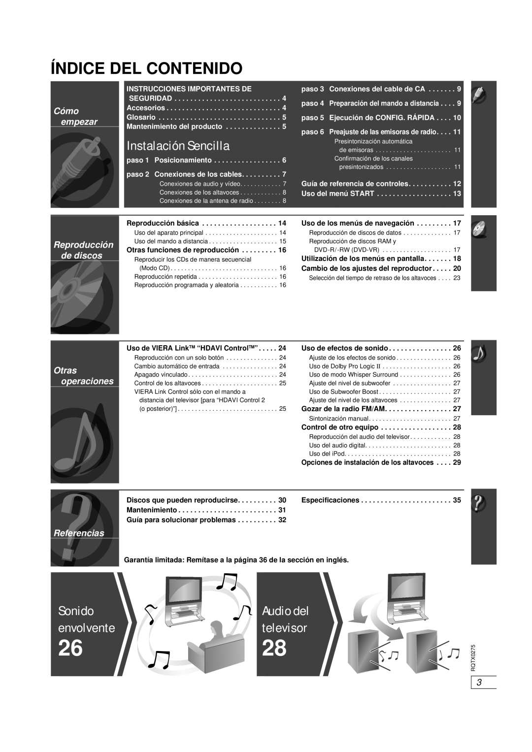 Panasonic SC-PT665 manual Reproducción básica, Otras funciones de reproducción, Uso de los menús de navegación 