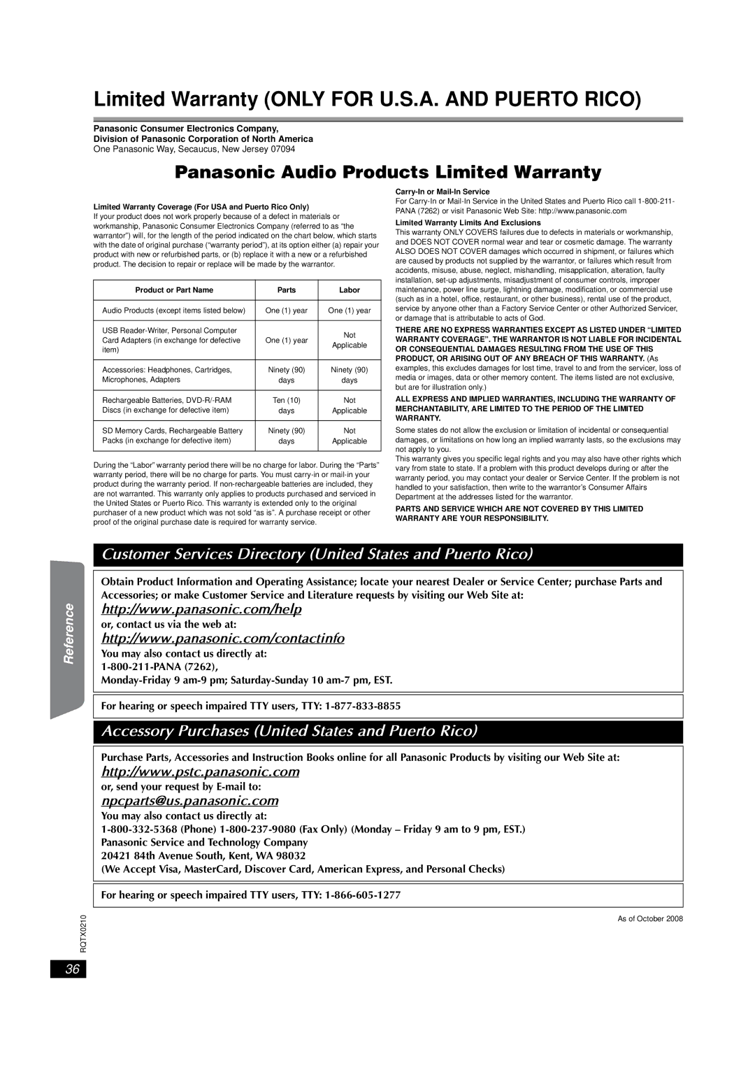 Panasonic SC-PT670, SC-PT673 manual Getting Playing Discs Other Operations, One Panasonic Way, Secaucus, New Jersey 