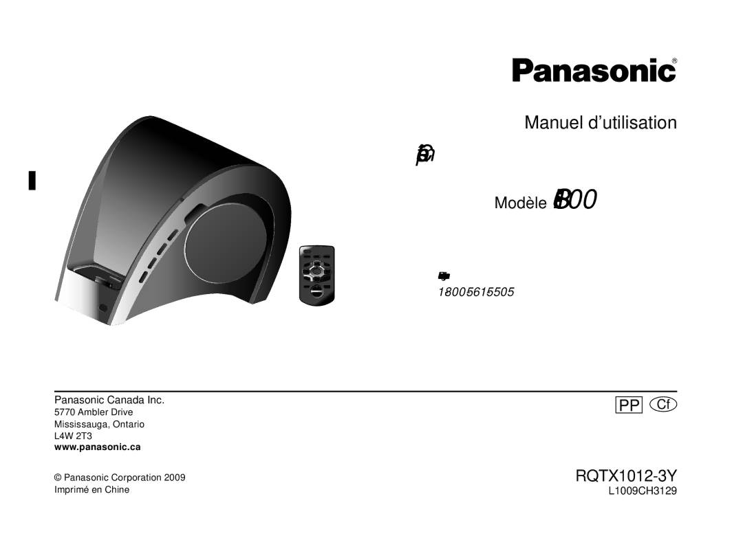 Panasonic manual Modèle SC-SP100, Pour toute demande de renseignements, appeler au 