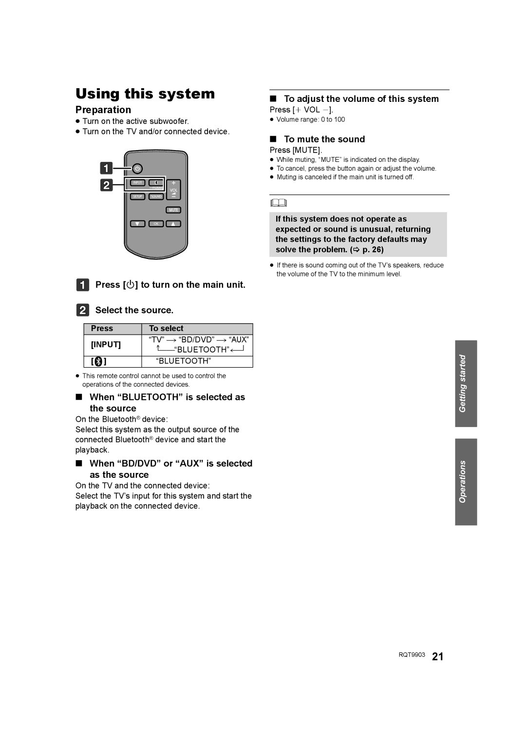 Panasonic SC-THB880 owner manual Using this system 