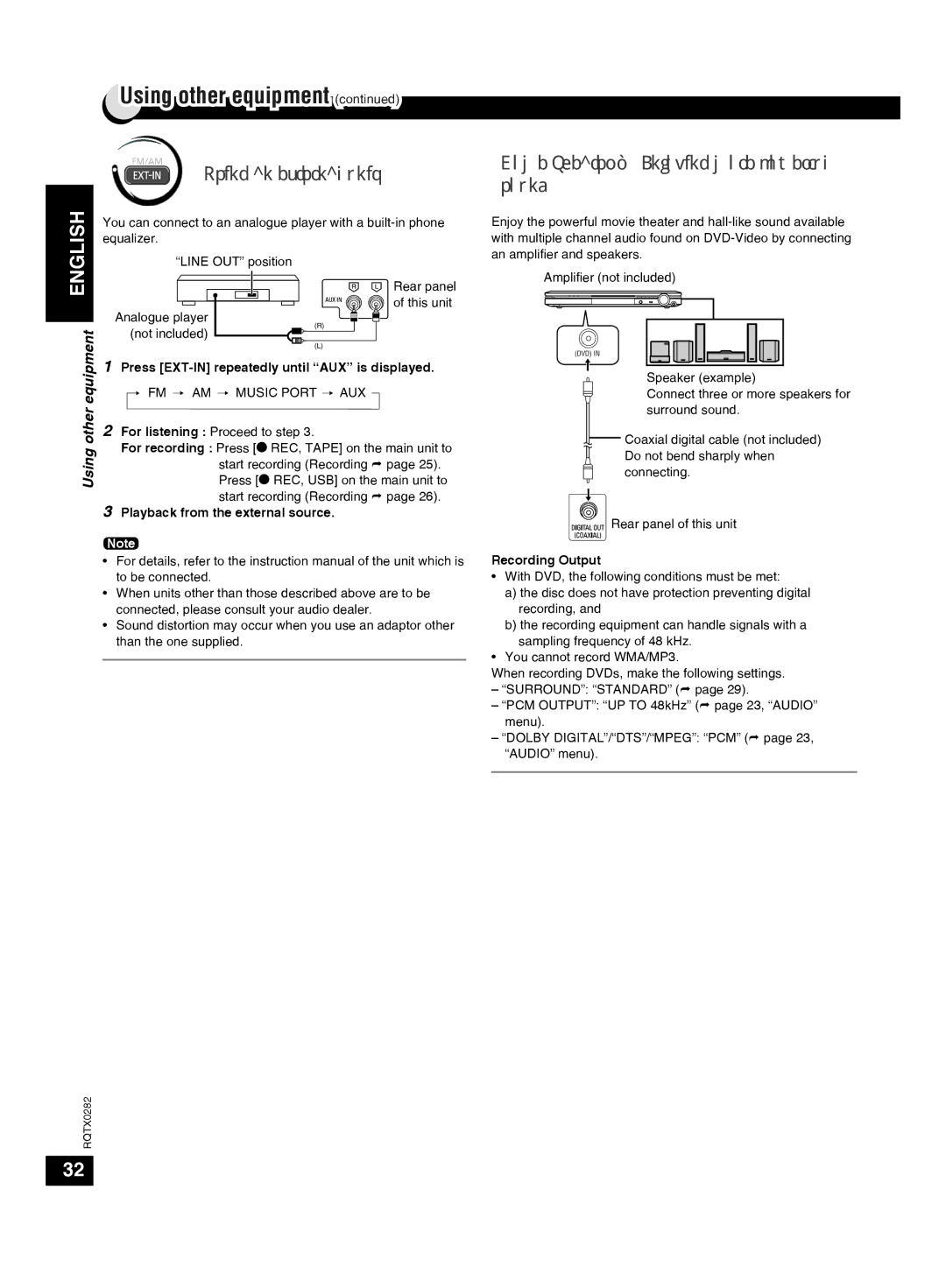 Panasonic SC-VK680 manual Using other equipment, Using an external unit, Home Theater Enjoying more powerful sound, Other 